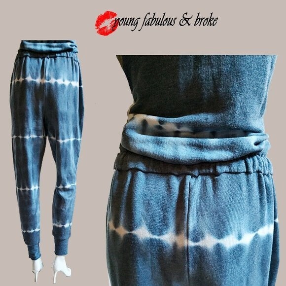 YOUNG FABULOUS & BROKE NEW EBERHARDT Tie Dye Drawstring Racerback Jumpsuit M - Picture 9 of 11